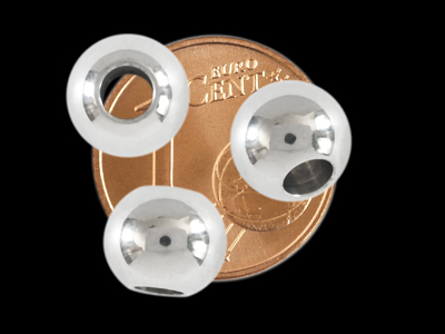runde 925 echt Silber, Sterling Silber Perlen 8mm, Bild 2 mit Größenvergleich