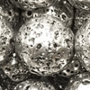 1 Strang (~38,5cm) echter gefärbter Lava Perlen rund ~12mm, Silber