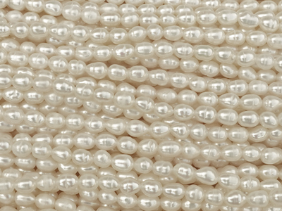 weiße längliche Zuchtperlen Kulturperlen ca. 5x3mm zum Schmu