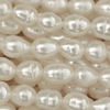 1 Strang (~35,5cm) echter Zuchtperlen, länglich ~4,5x3,4mm, AB-Qualität