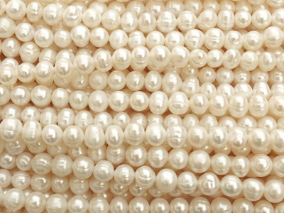 echte, weiße, kleine Perlen 6mm