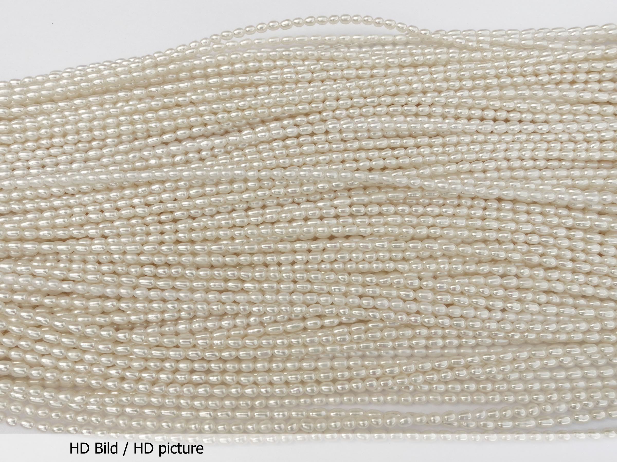 weiße längliche Zuchtperlen Kulturperlen ca. 4x3mm zum Schmu