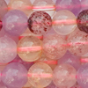 1 Strang (~39cm) Super Seven Kristall-Erdbeerquarz Steinperlen, rund ~6,5mm