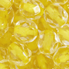 1 Pkg. (50 Gramm) facettierte Glasperlen 6mm Kristall mit Gelbeinzug