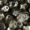 1 Pkg. (50 Gramm) facettierte Glasperlen 6mm Kristall mit Metallicbeschichtung