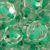 1 Pkg. (50 Gramm) facettierte Glasperlen 8mm Kristall mit Grüneinzug