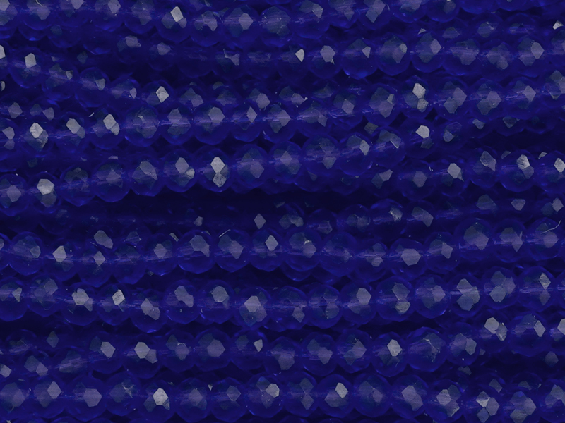 dunkelblaue, facettierte Glasschliffperlen Rondellen 2mm