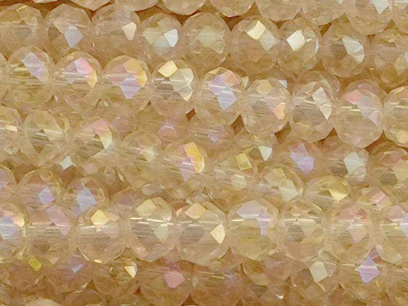 facettierte, geschliffene Glasperlen 2x3mm - Nahaufnahme