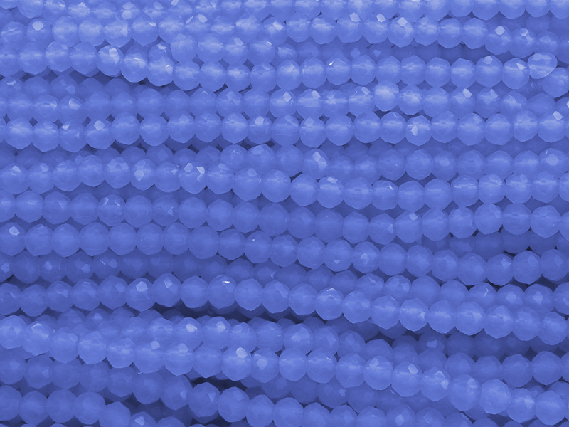 blaue, facettierte, geschliffene Glasperlen 2x3mm