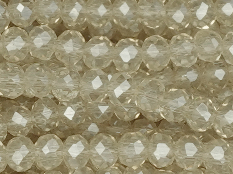 facettierte, geschliffene Glasperlen 2x3mm Farbe: Champagner