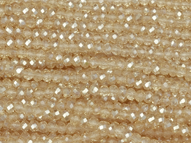 facettierte, geschliffene Glasperlen 2x3mm Farbe: Golden Sha