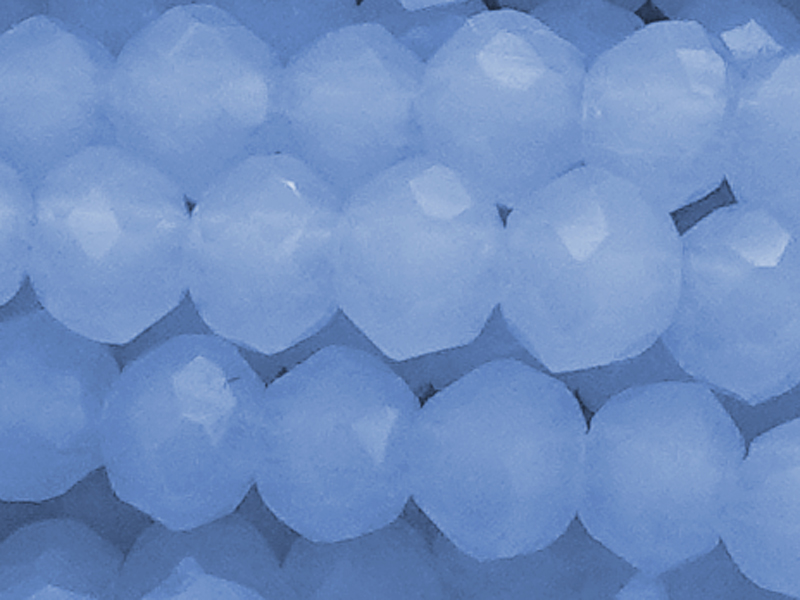 hellblaue, facettierte, geschliffene Glasperlen 2x3mm - Naha