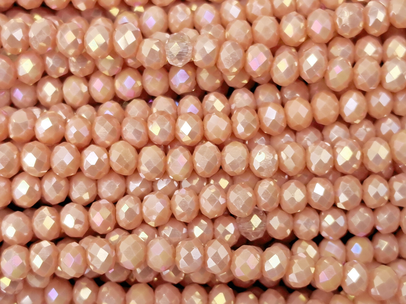 facettierte, geschliffene Glasperlen 2x3mm Farbe: Make-Up mi