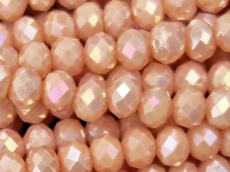 facettierte, geschliffene Glasperlen 2x3mm Farbe: Make-Up mi