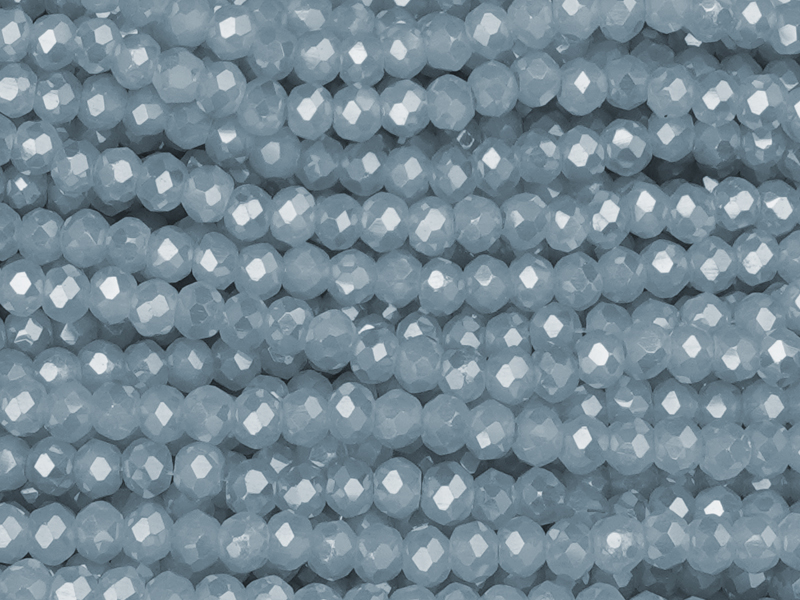 facettierte, geschliffene Glasperlen 2x3mm Farbe: Smoky Ligh