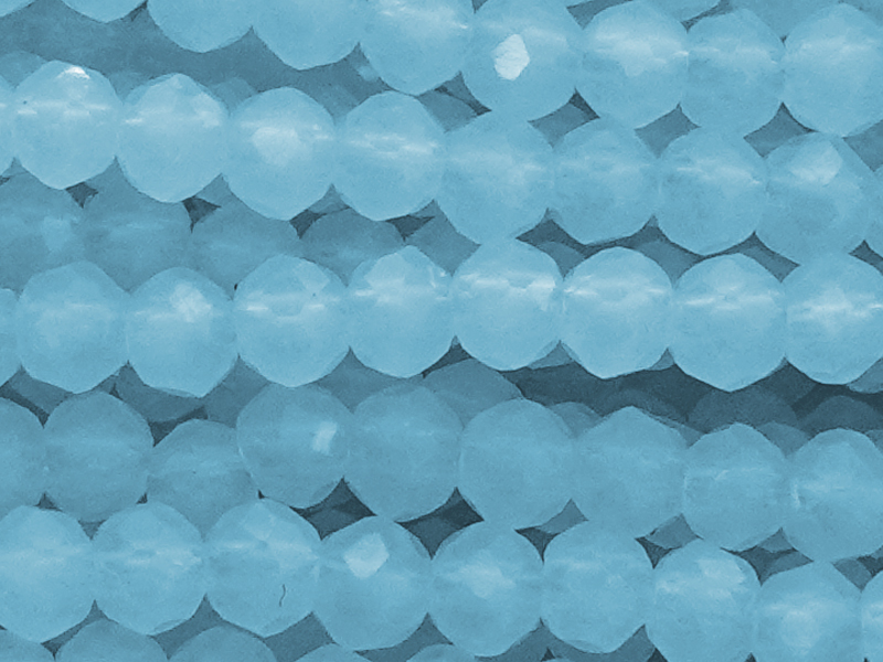 pastellblaue, facettierte, geschliffene Glasperlen 2x3mm - N