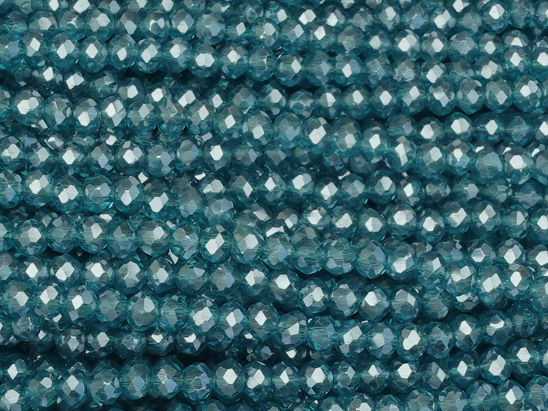facettierte, geschliffene Glasperlen 2x3mm Farbe: Smoky Peac