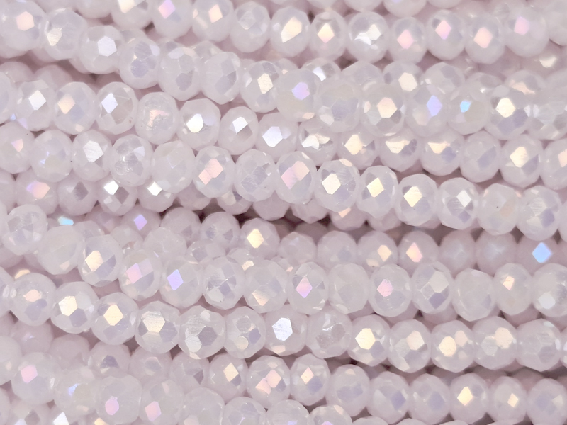 facettierte, geschliffene Glasperlen 2x3mm Farbe: rosa mit A