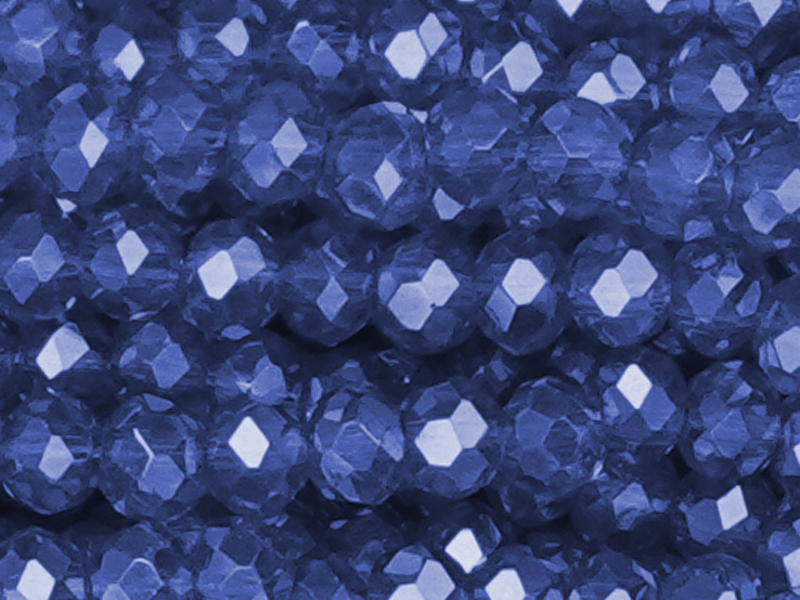 facettierte, geschliffene Glasperlen 2x3mm Farbe: Smoky Blue