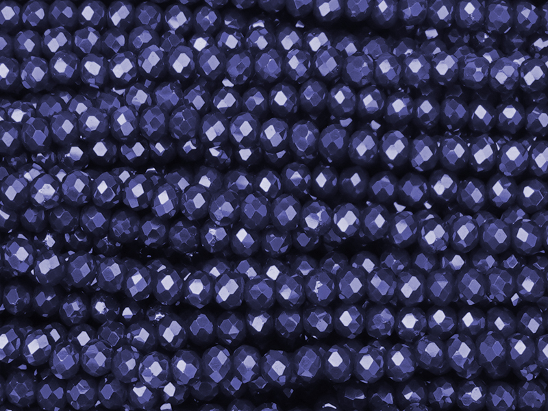 facettierte, geschliffene Glasperlen 2x3mm Farbe: Smoky Dark