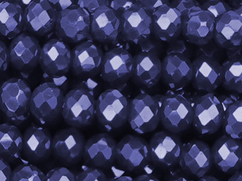 facettierte, geschliffene Glasperlen 2x3mm Farbe: Smoky Dark