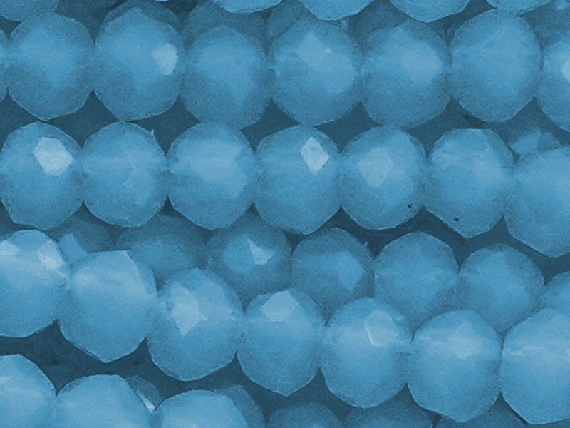 türkisblaue, facettierte, geschliffene Glasperlen 2x3mm - Na