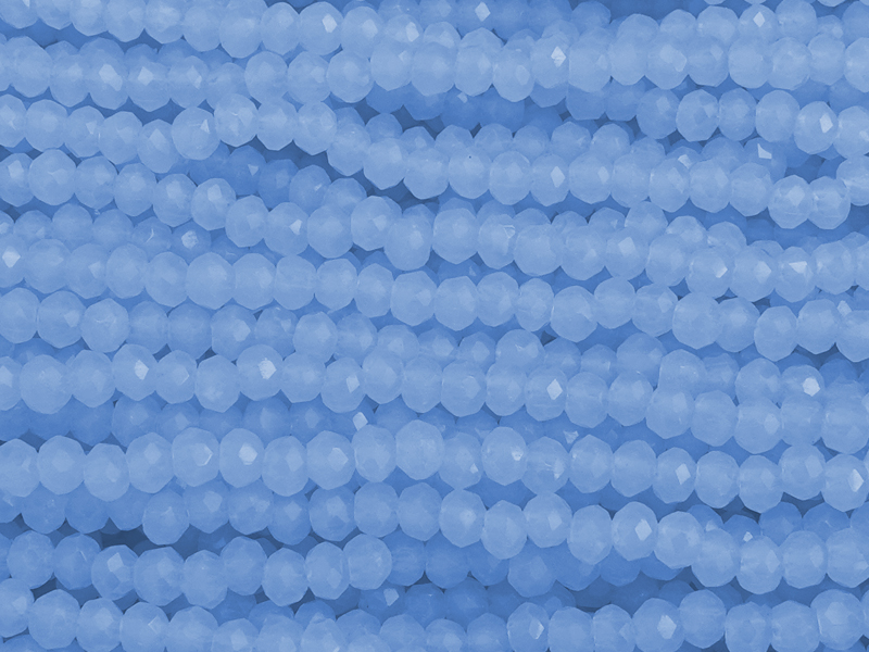 hellblaue, facettierte Glasschliffperlen Rondellen 2mm
