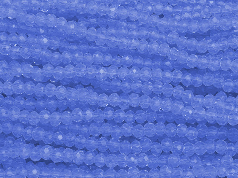 blaue, facettierte Glasschliffperlen Rondellen 2mm