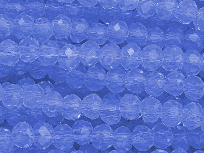 blaue, facettierte Glasschliffperlen Rondellen 2mm - Nahaufn