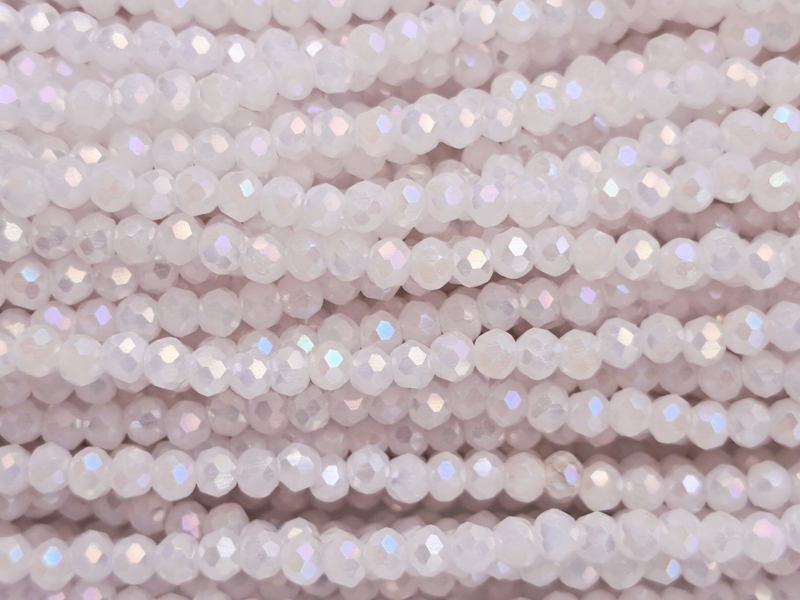 facettierte Glasschliffperlen Rondellen 2x3mm, Farbe: Rosa m