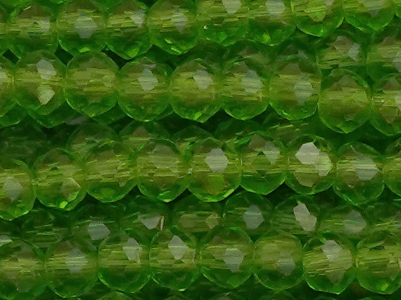 grüne, facettierte Glasschliffperlen Rondellen 2mm