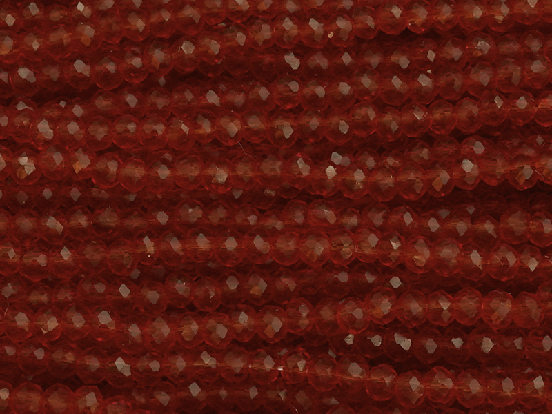 rote, facettierte Glasschliffperlen Rondellen 2mm