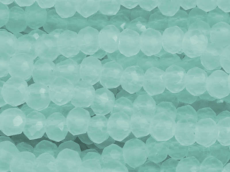 türkise, facettierte Glasschliffperlen Rondellen 2mm - Nahau