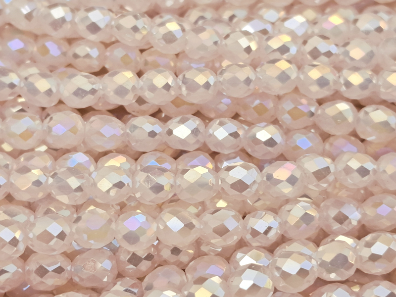 erdbeerförmige, facettierte Glitzerperlen Tropfen 4mm, Farbe