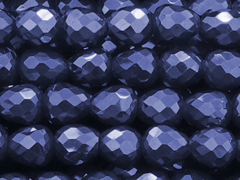 erdbeerförmige, Glasperlen Tropfen 4mm, Farbe: dunkelblau -
