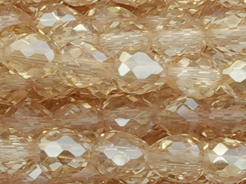erdbeerförmige, facettierte Glasperlen Tropfen 4mm, bernstei