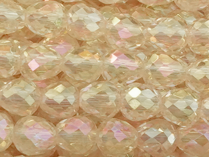 erdbeerförmige, facettierte Glasperlen Tropfen 4mm, Pfirsich