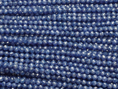 blaue facettierte Zirkonia Perlen 2mm