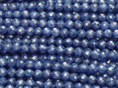 blaue facettierte Zirkonia Perlen 2mm - Nahaufnahme