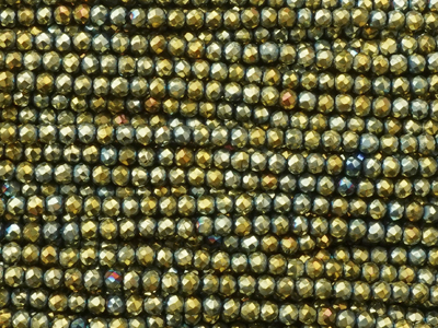 facettierte, grün-gold, Glasperlen rund 3mm