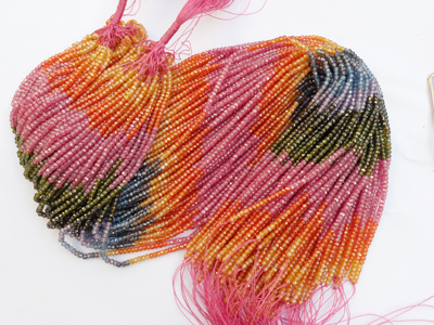 bunte facettierte Zirkonia Perlen Rondellen 2x3mm