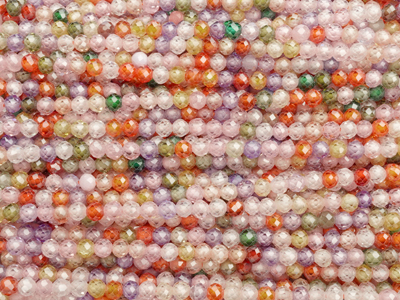 bunte facettierte Zirkonia Perlen 3mm