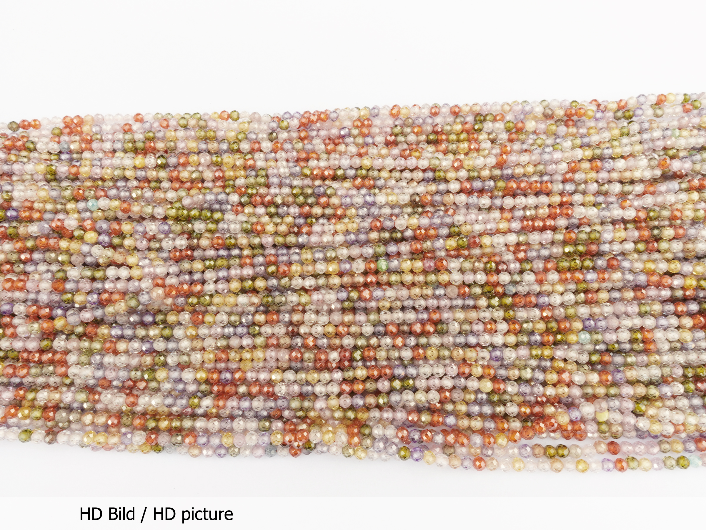 bunte facettierte Zirkonia Perlen 3mm günstig - HD Bild