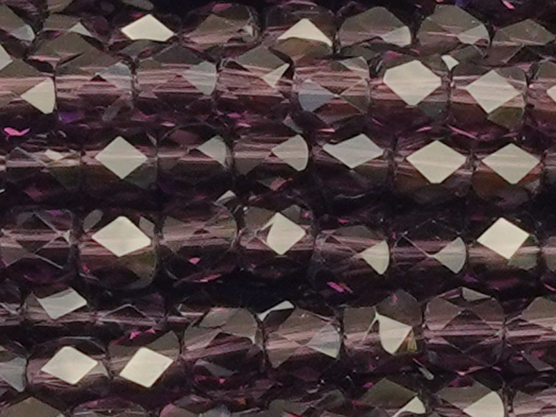 barrel-shaped, faceted glass beads 3mm, color: Amethyst - cl