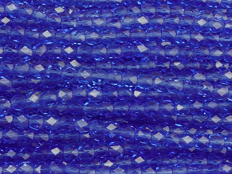 barrel-shaped, faceted glass beads 3mm, color: transparent b