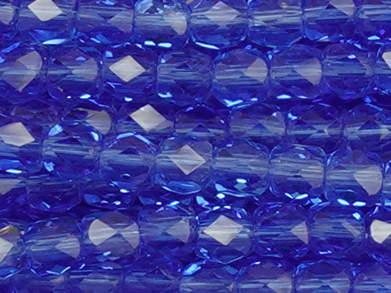 barrel-shaped, faceted glass beads 3mm, color: transparent b