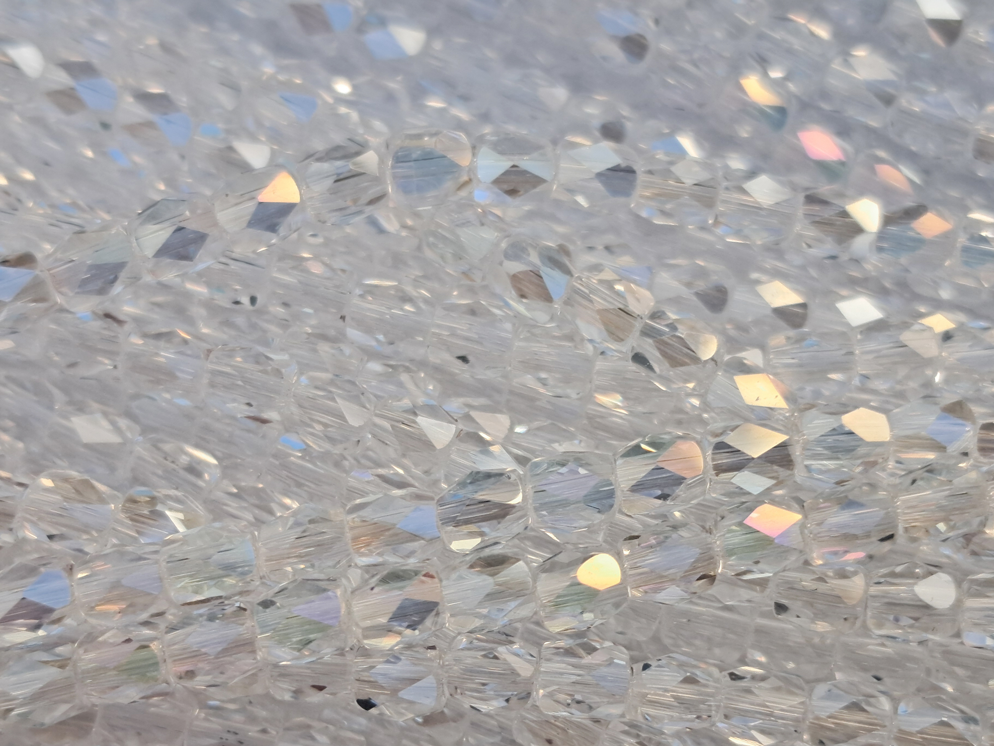 Kristall AB, tönnchenförmige, facettierte Glitzerperlen 3mm 