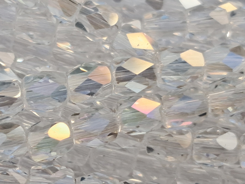 Kristall AB, tönnchenförmige, facettierte Glitzerperlen 3mm 