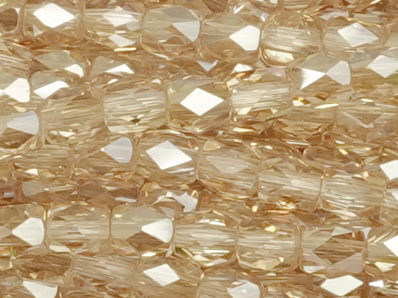 barrel-shaped, faceted glass beads 3mm, color: Golden Shadow