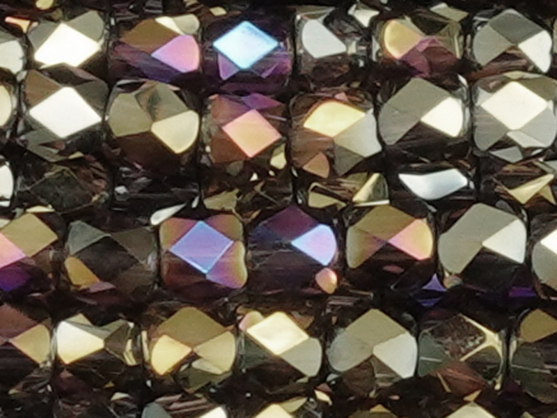 tönnchenförmige, facettierte Glasperlen 3mm, Farbe: metallic